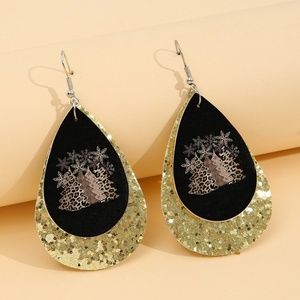 10. Leopard Christmas Tree Earrings